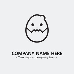 Egg cartoon illustration black and white for logo company vector image
