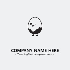 Egg cartoon illustration black and white for logo company vector image
