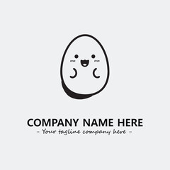 Egg cartoon illustration black and white for logo company vector image
