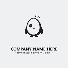 Egg cartoon illustration black and white for logo company vector image
