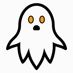 Cute ghost Halloween vector on white background