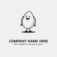 Egg cartoon illustration black and white for logo company vector image

