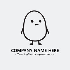 Egg cartoon illustration black and white for logo company vector image
