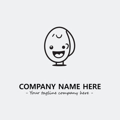 Egg cartoon illustration black and white for logo company vector image
