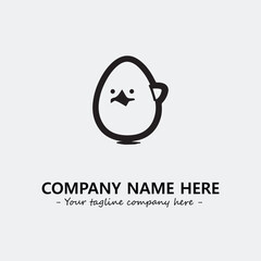 Egg cartoon illustration black and white for logo company vector image
