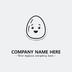 Egg cartoon illustration black and white for logo company vector image
