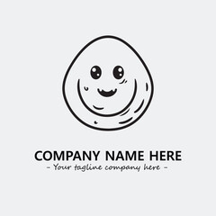 Fototapeta premium Egg cartoon illustration black and white for logo company vector image 