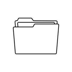 Simple folder line icon for apps and web