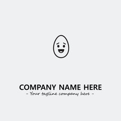Egg cartoon illustration black and white for logo company vector image
