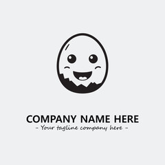 Egg cartoon illustration black and white for logo company vector image
