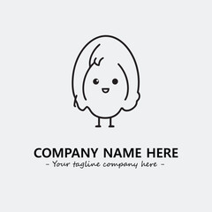 Egg cartoon illustration black and white for logo company vector image
