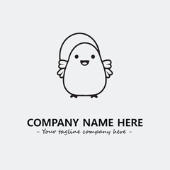 Egg cartoon illustration black and white for logo company vector image
