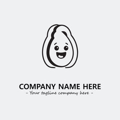 Egg cartoon illustration black and white for logo company vector image
