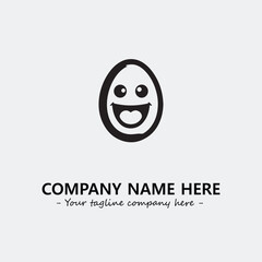 Egg cartoon illustration black and white for logo company vector image
