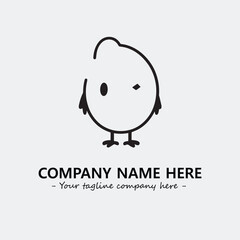 Egg cartoon illustration black and white for logo company vector image

