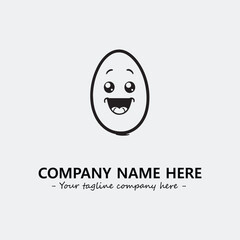 Egg cartoon illustration black and white for logo company vector image
