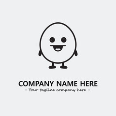 Egg cartoon illustration black and white for logo company vector image
