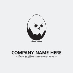 Egg cartoon illustration black and white for logo company vector image
