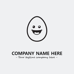 Egg cartoon illustration black and white for logo company vector image
