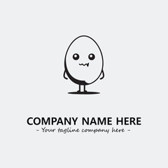 Egg cartoon illustration black and white for logo company vector image
