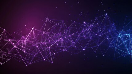 Abstract network glowing purple data