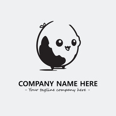 Egg cartoon illustration black and white for logo company vector image
