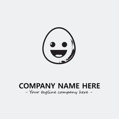 Egg cartoon illustration black and white for logo company vector image
