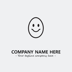 Egg cartoon illustration black and white for logo company vector image
