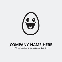 Egg cartoon illustration black and white for logo company vector image
