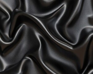 Obraz premium Luxurious black satin fabric texture