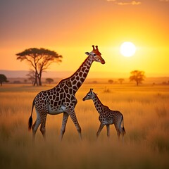 A_Serena_Mother_Giraffe_With_A_Armor_Golden_Coat_And_