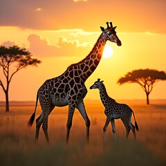 A_Serena_Mother_Giraffe_With_A_Armor_Golden_Coat_And_