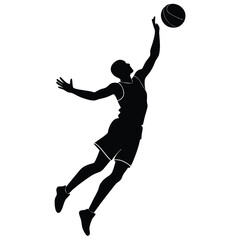 Basketball Player Jumping for Rebound