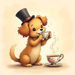 The puppies are walking around beautifully in the flower garden.