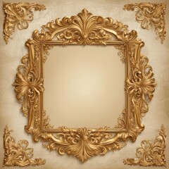 antique gold frame, vintage gold frame, antique gold frame with clipping path