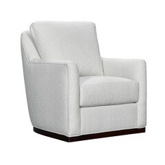 Modern white armchair for living room or interior design concept . Cut out isolated on white background
