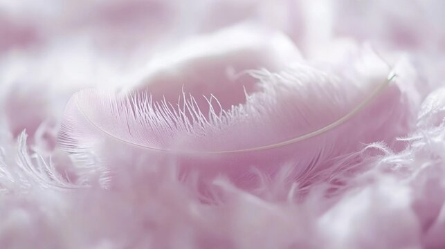 A single feather resting gracefully on a bed of soft white feathers creating a harmonious and elegant composition
