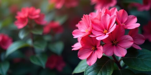 Intense pink and red flower cluster, vibrant hues, lush texture, floral, intense, gerbera