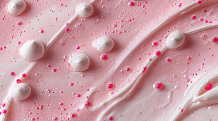Macro Beauty Texture of Exfoliating Cream with Microbeads