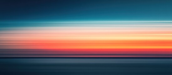 A vibrant, horizontal abstract of a sunset over the ocean, with motion blur.