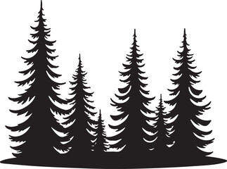 Fototapeta premium Epic Mountain Biking Adventure Silhouette with Pine Forest, Moon, and Wilderness Scenery