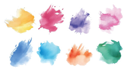 Set of watercolor paint brash watercolor on white background. 