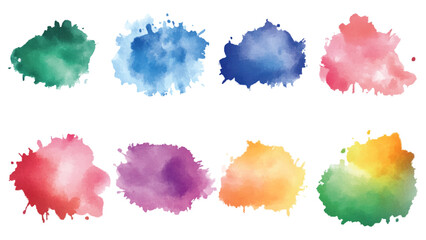 watercolor vector stains colors splash collection. Set of watercolor brush strokes, stain stripes ink stroke colorful pastel dye splash vibrant colorful creativity textured watercolor.