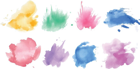 Collection of watercolor brush stroke vector. Set of paint, ink brush strokes, brushes, lines, circle.