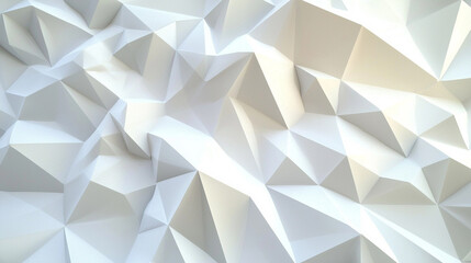 Obraz premium 白い幾何学な立体ポリゴンの背景素材 