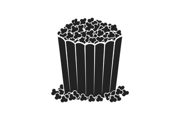 Popcorn Bucket silhouette vector illustration