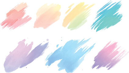 Fototapeta premium Watercolor splashes isolated on white background. Pink background blobs. Abstract pink watercolor water splash set on a white background. 