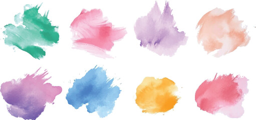 Colorful vector watercolor brush strokes. watercolor paint stains vector backgrounds