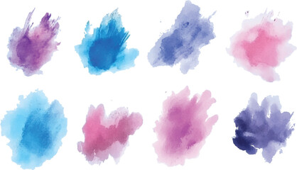 Colorful vector watercolor brush strokes. watercolor paint stains vector backgrounds