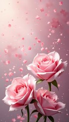 Soft pink roses, gentle light, elegant floral backdrop, photography, wallpaper, wedding